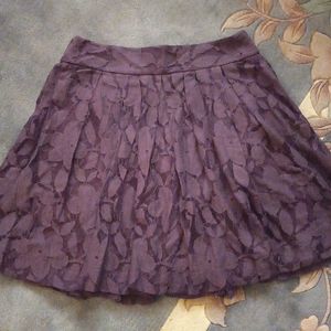 LOFT: dark purple floral lace mini skirt